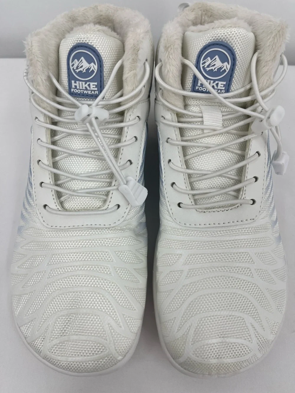 HIKE Footwear White & Light Blue Fleece-Lined High-Top Sneakers WOMENS SIZE 39